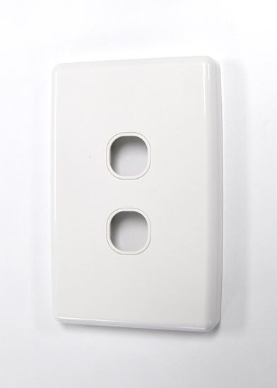 AMDEX Switch Plate ONLY. 2 Gang WPC Series Wall Face Full Cover Plate. (Accepts Clipsal Style Mechs) CDFP-2PV3