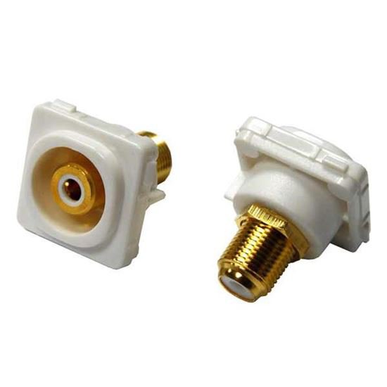 AMDEX White RCA to F Connector. Gold Plated CDFP-RCAF-WH