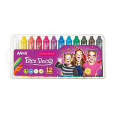 Amos Face Deco Facepaint Set, 12 Colours CX200045
