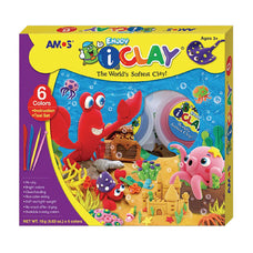 Amos i-Clay Modelling Clay Kit 18g x 6 pieces with Modelling Tools CX200057