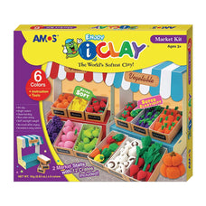Amos i-Clay Modelling Clay Kit Market Stall 18g x 6 pieces CX200055