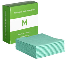 Antibacterial Textile Wipes 400mm x 400mm x 140gsm, Green, 80 Sheets MPH27416