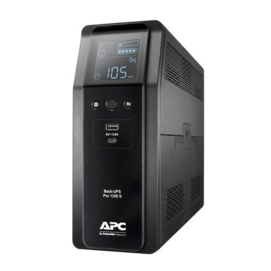 APC Back-UPS PRO Line Interactive 1200VA 720W with AVR, 230V, 8x IEC C14 Outlets, USB Charging Ports CDBR1200SI