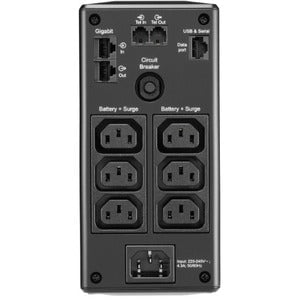 APC by Schneider Electric Back-UPS Pro BR650MI 650VA Tower UPS - Tower - AVR - 12 Hour Recharge - 230 V AC Input - 230 V AC Output - Stepped Sine Wave - 6 x IEC 60320 C13 - 6 x Battery/Surge Outlet IM5926681