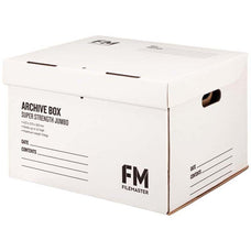 Archive Storage Box Jumbo With Hinged Lid - White CX170609