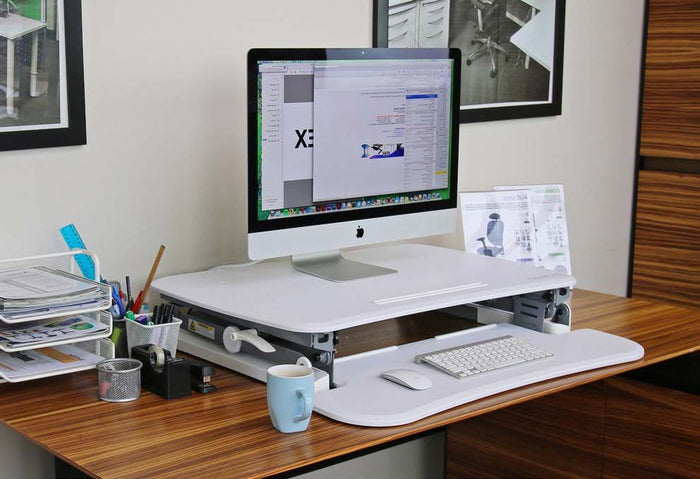 Arise Deskalator, 890mm Wide x 590mm Deep, 150mm to 500mm High, White SY-FEHARISDKL89WH