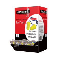 Armour Bell Ear Plugs, Corded, Class 5, 100 Ear Plugs RMEPBC100