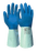 Armour Blue Latex Chemical Contact Gloves, Heat 250° Gauntlet, 30cm, 3 Pairs