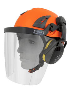 Armour Climbing Helmet, Hellberg Earmuff, Carrier, Clear Visor Kit, EN12492