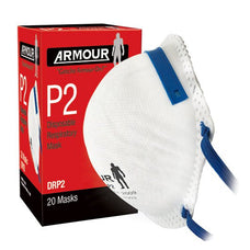 Armour Disposable Respirator Non Valve P2 Mask, 20 Pack RMDMP2