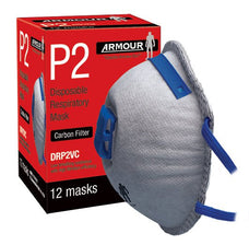 Armour Disposable Respirator Valve P2 Charcoal Mask, 1 Pack RMDMP2VC