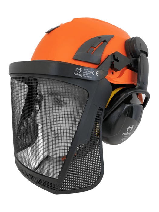 Armour Industrial Helmet|Hellberg Earmuff, Carrier, Mesh Visor Kit, EN397