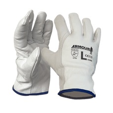 Armour Leather Full Grain Driver Gloves, General Purpose Gloves, 6 Pairs