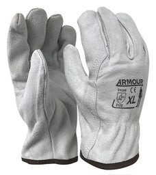 Armour Leather Full Split Rigger Gloves, General Purpose Gloves, 10 Pairs