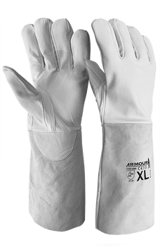 Armour Leather TIG Welding Gauntlet, General Purpose Gloves, 30cm, 2 Pairs