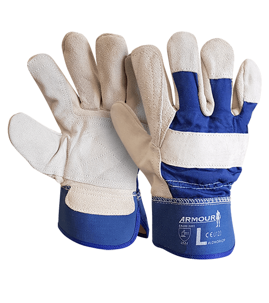 Armour Leather Work Double Palm Gloves, General Purpose Gloves, 6 Pairs