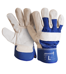 Armour Leather Work Double Palm Gloves, General Purpose Gloves, 6 Pairs