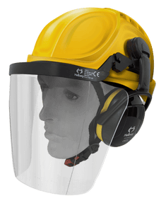 Armour Safety Helmet, Hellberg Earmuff, Carrier, Clear Visor Kit, EN397