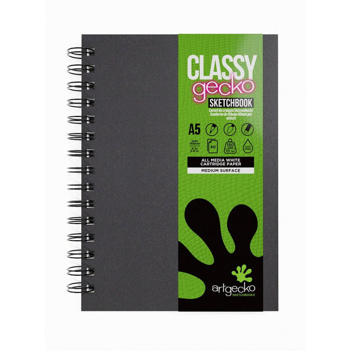 Artgecko Classy Sketchbook A5 80 Pages 40 Sheets 150gsm White Paper CXGEC100