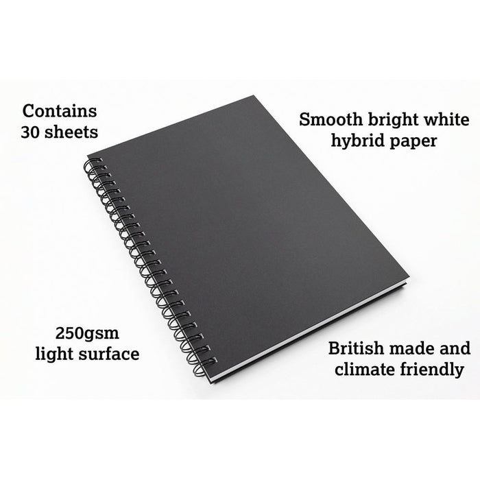 Artgecko Freestyle Sketchbook A4 60 Pages 30 Sheets 250gsm White Hybrid Paper CXGEC901