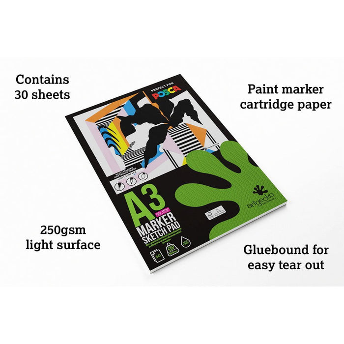 Artgecko Pro Marker Sketchpad A3 30 Sheets 250gsm White Paper CXGEC010