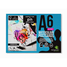 Artgecko Pro Watercolour Postcards A6 20 Sheets 300gsm White Paper CXGEC011