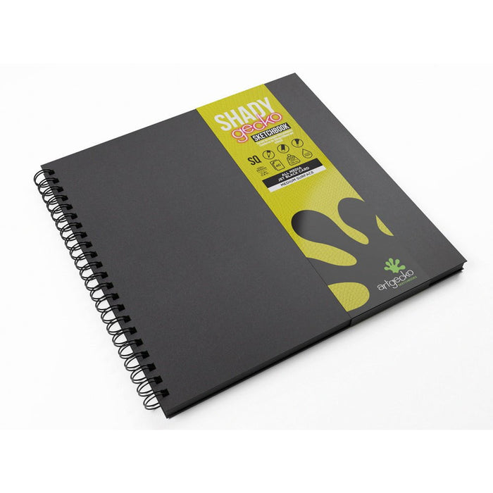 Artgecko Shady Sketchbook 300mm Square 80 Pages 40 Sheets 200gsm Black Toned Card CXGEC404