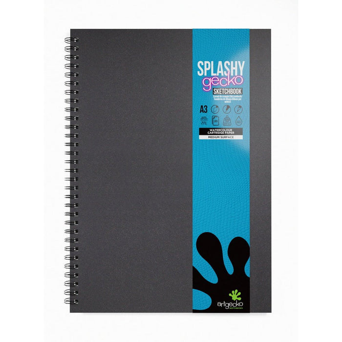 Artgecko Splashy Sketchbook A3 40 Pages 20 Sheets 300gsm White Paper CXGEC602