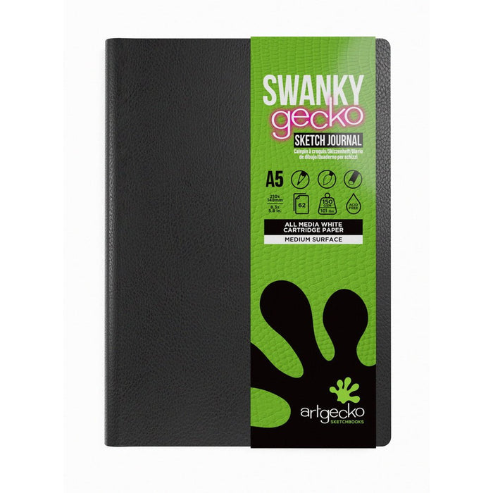 Artgecko Swanky Sketch Journal A5 124 Pages 62 Sheets 150gsm White Paper CXGEC500