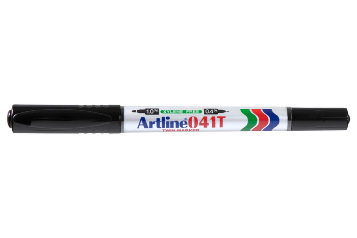 Artline 041T Permanent Dual Nib Marker Black 12's Pack AO104101