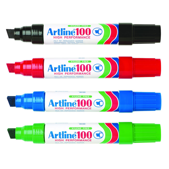 Artline 100 Permanent Marker Chisel Tip Assorted x 6's pack AO110041
