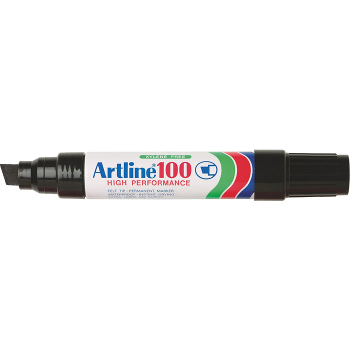 Artline 100 Permanent Marker Chisel Tip Black x 6's pack AO110001