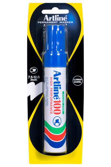 Artline 100 Permanent Marker Chisel Tip Blue AO110063