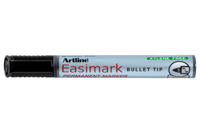 Artline 107 Easimark Permanent Marker 2mm Bullet Nib Black Pack of 12's AO110701