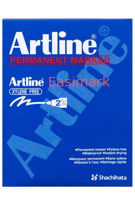 Artline 107 Easimark Permanent Marker 2mm Bullet Nib Black Pack of 12's AO110701