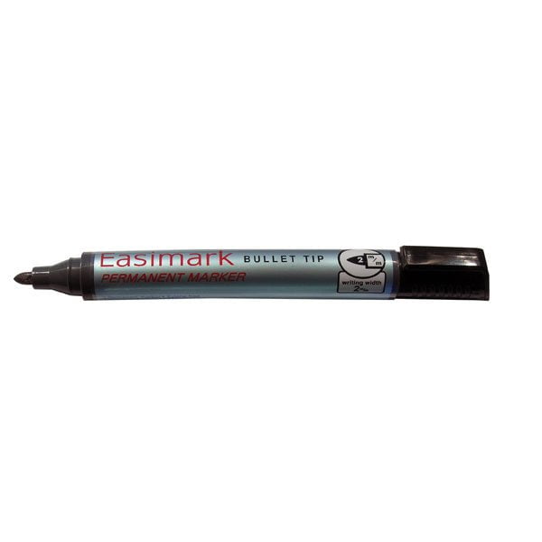 Artline 107 Easimark Permanent Marker 2mm Bullet Nib Black Pack of 12's AO110701