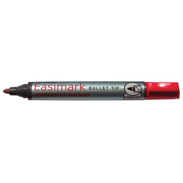 Artline 107 Easimark Permanent Marker 2mm Bullet Nib Red Pack of 12's AO110702