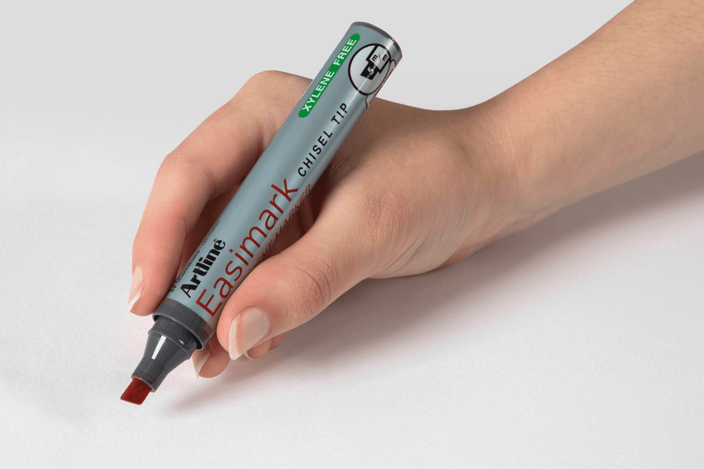 Artline 109 Easimark Permanent Marker 5mm Chisel Nib Red Pack of 12 ...