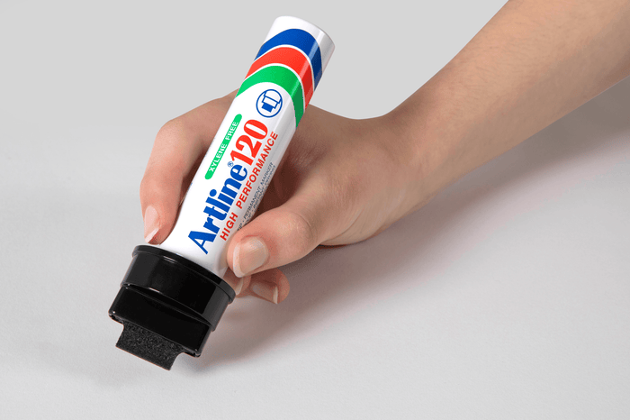 Artline 120 Permanent Marker 20mm Wedge Nib Black x 6's Pack AO112001