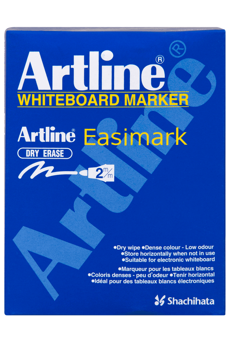 Artline 157 Easimark Whiteboard Marker 2mm Bullet Nib - Black x 12's pack AO115701