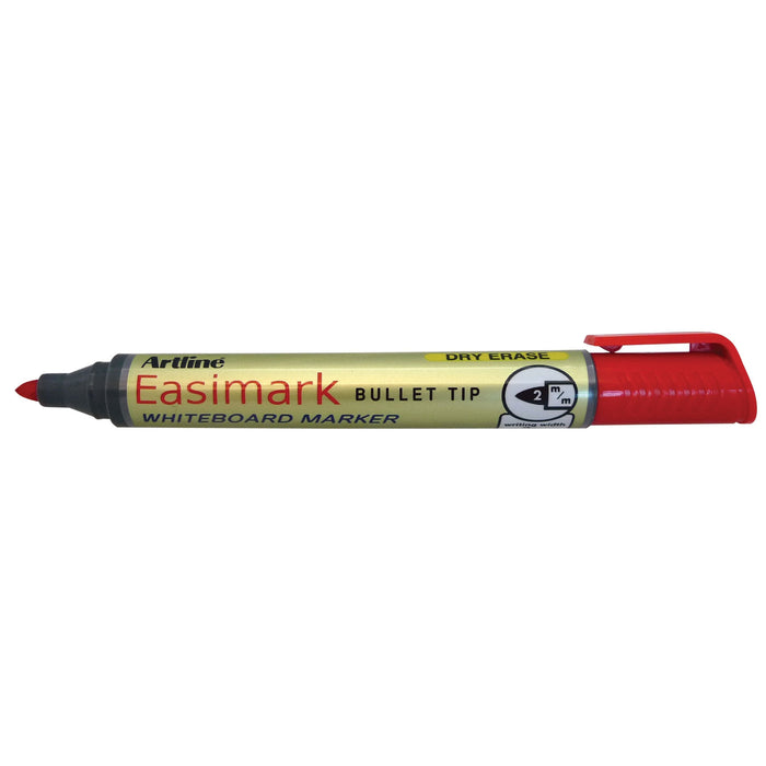 Artline 157 Easimark Whiteboard Marker 2mm Bullet Nib - Red x 12's pack AO115702
