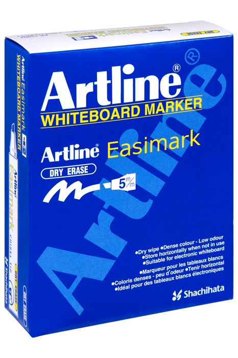 Artline 159 Easimark Whiteboard Marker 5mm Chisel Nib - Black x 12's pack AO115901