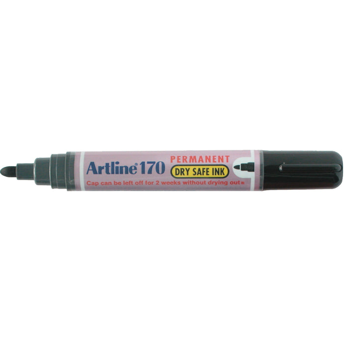 Artline 170 Permanent Marker Fine Tip Black x 12's pack AO101701