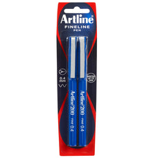 Artline 200 Bright Fineliner Pen 0.4mm Blue x 2's pack AO120067