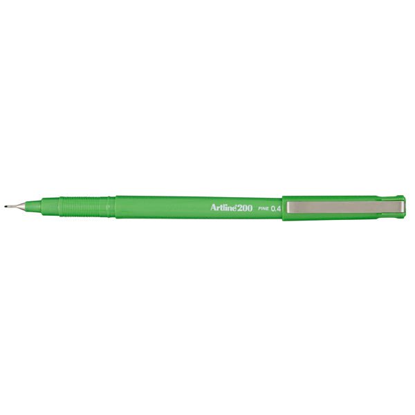 Artline 200 Bright Fineliner Pen 0.4mm Green x 12's pack AO120074