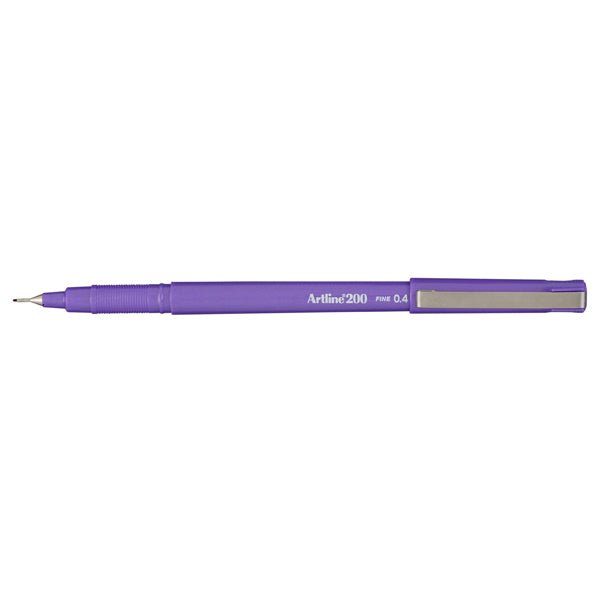 Artline 200 Bright Fineliner Pen 0.4mm Purple x 12's pack AO120076