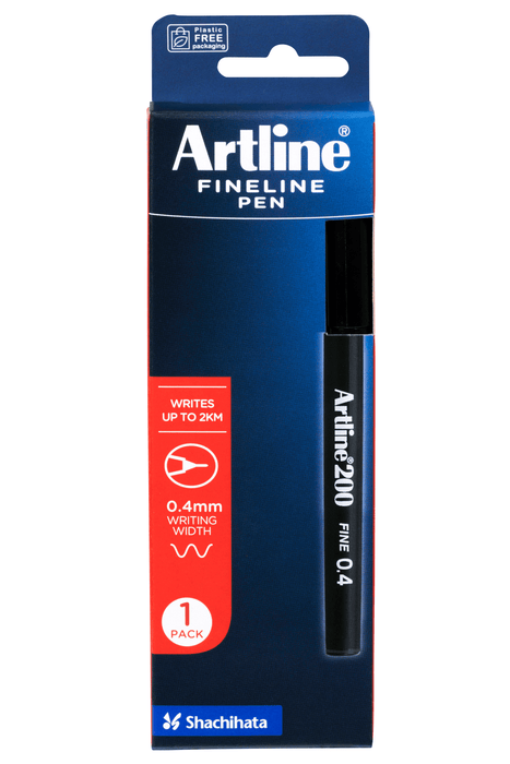 Artline 200 Fineliner Pen 0.4mm Black AO120061
