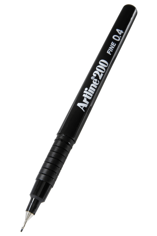Artline 200 Fineliner Pen 0.4mm Black x 12's pack AO120001