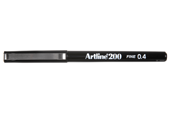 Artline 200 Fineliner Pen 0.4mm Black x 12's pack AO120001