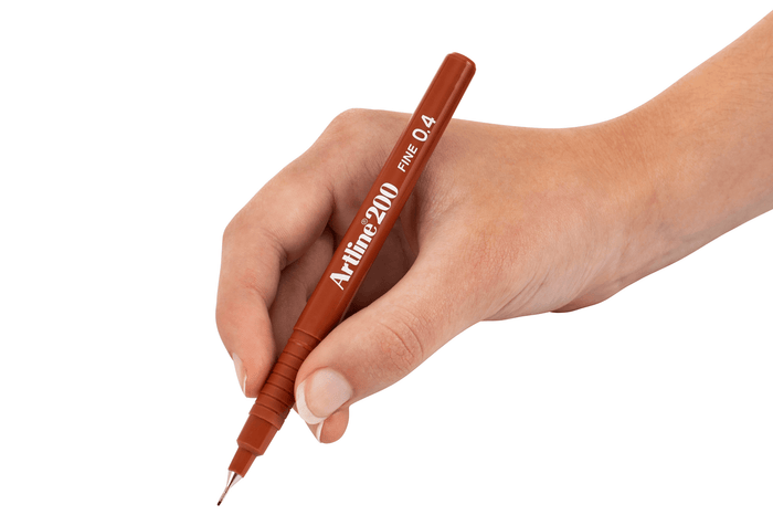 Artline 200 Fineliner Pen 0.4mm Brown x 12's pack AO120008